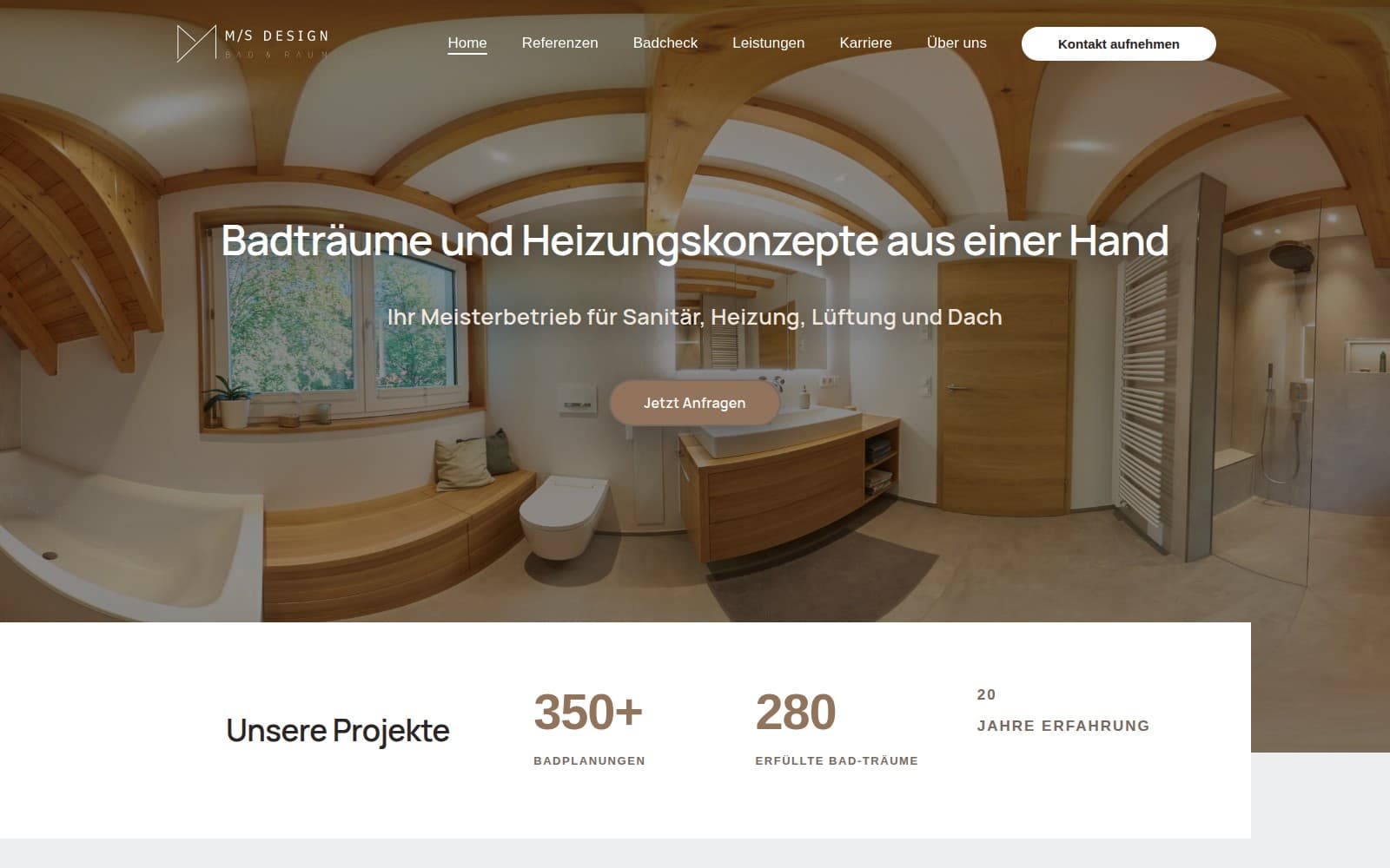 M/S Design Bad & Raum Website Vorschau – Badsanierung und Heizung vom Meisterbetrieb in Freiburg